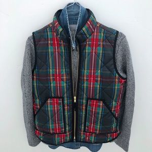 J. Crew Plaid Puffer Vest Size S
